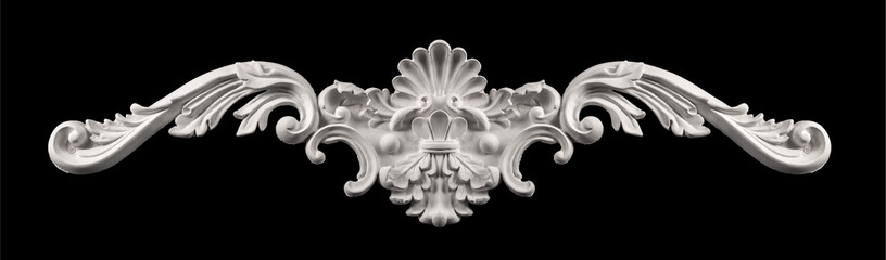 gypsum products, stucco weave, pattern, ornament on a black background © Kozlik_mozlik