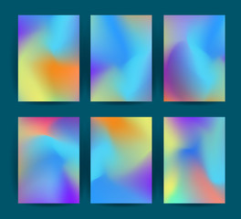 Fluid colorful backgrounds set. Vector.