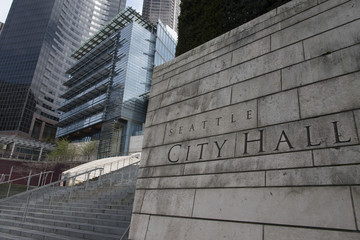 Exterior view of Seattle City Hall, Seattle, Washington State, U - 122909188