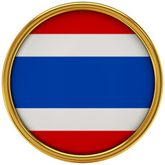 Thailand Flag Glossy Button/icon (3d rendering).