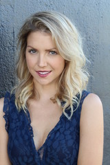 Portrait of beautiful blonde woman smiling