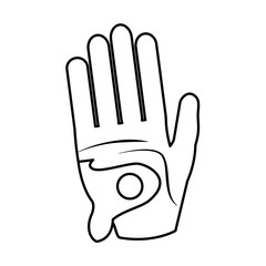 glove golf sport equipment icon vector illustration design