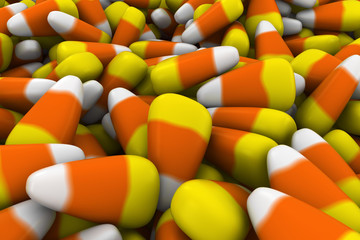 Halloween Candy Corn Background 3D Illustration