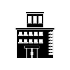 Building with windows icon. Architecture city and urban theme. Isolated and silhouette design. Vector illustration