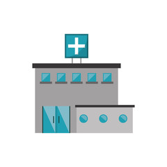 Hospital building icon. Medical and health care theme. Isolated design. Vector illustration