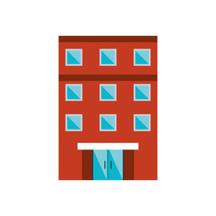 Building with windows icon. Architecture city and urban theme. Isolated design. Vector illustration
