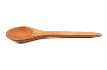Wooden spoon isolated on white background.Wood spoon isolated