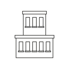 Building with windows icon. Architecture city and urban theme. Isolated and silhouette design. Vector illustration