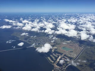 Gordijnen aerial view of New Orleans Mississippi River Basin © Jaimie Tuchman