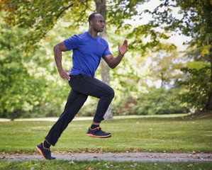 young man running outdoors