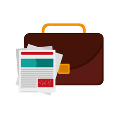 flat design briefcase and medical history icon vector illustration