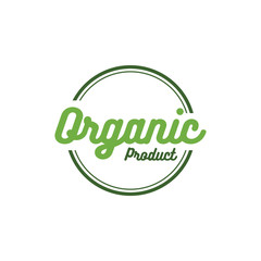 vector round retro vintage grunge label for bio organic product