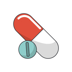 Pills medicine icon. Medical health care and hospital theme. Isolated design. Vector illustration