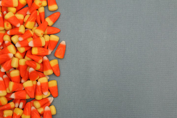 Candy Corn isolated on a Grey Table