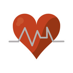 Heart with pulse icon. Medical health care and hospital theme. Isolated design. Vector illustration