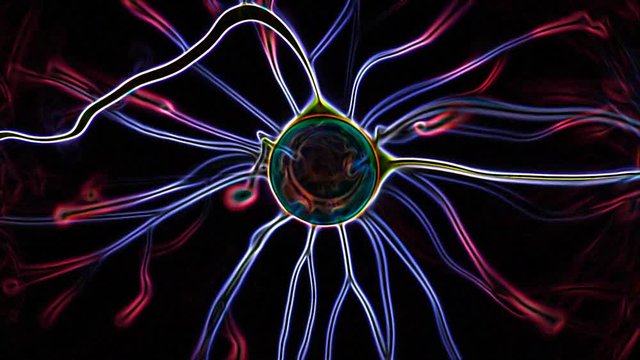 Stylised abstract plasma ball electrical discharge