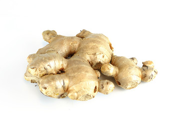 fresh ginger isolate don white background