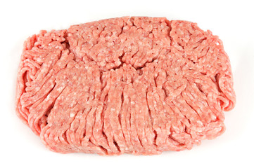 ground pork  isolated on white background