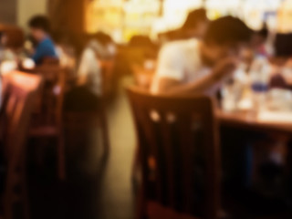 Customer in restaurant blur background