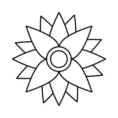 beautiful flower cute monochrome icon vector illustration design