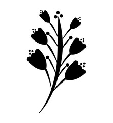 beautiful flower cute monochrome icon vector illustration design