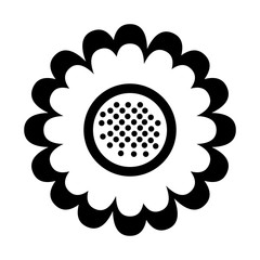 beautiful flower cute monochrome icon vector illustration design