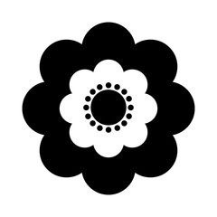 beautiful flower cute monochrome icon vector illustration design