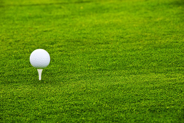 Golf ball on a tee