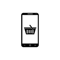Smartphone shopping icon vector