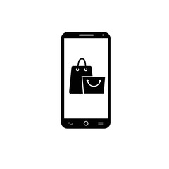 Smartphone shopping icon vector
