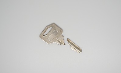 Broken key with white background