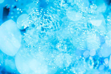 Blue Ice Cool Winter Blur Bokeh Abstract for Background.
