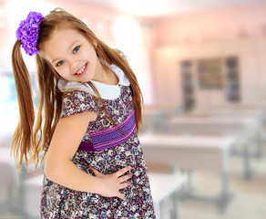 Beautiful little girl with long hair