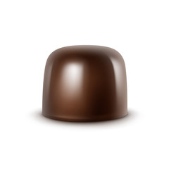 Vector Realistic Dark Black Bitter Chocolate Candy Isolated on White Background