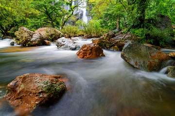 Khlong Lan Waterfall (Namtok Khlong Lan) in Kamphaeng Phet Province, Thailand.