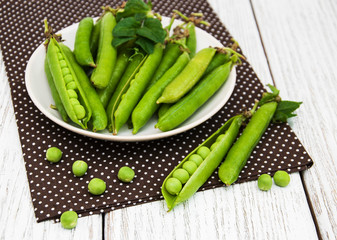 green peas on a table