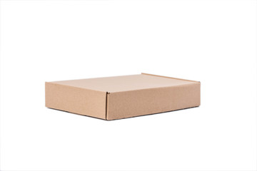 Brown Cardboard box isolated on white background