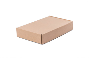 Brown Cardboard box isolated on white background