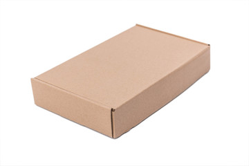 Brown Cardboard box isolated on white background