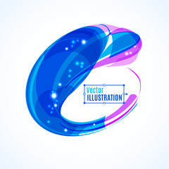 Abstract blue symbol vector illustration. Business style or technology clean design. Vector abstract element for poster, banner, flyer, cover, message design