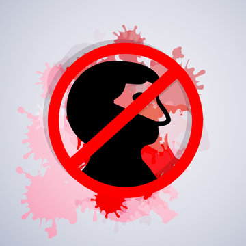 Ban sign over terrorism on white background