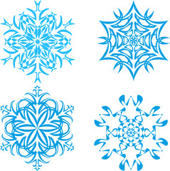 Set of vector snowflakes - 1
