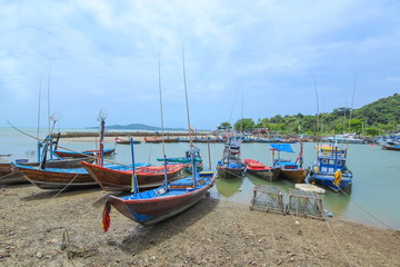 Local fishing boats in Rayong Thailand