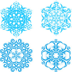 Set of vector snowflakes - 4