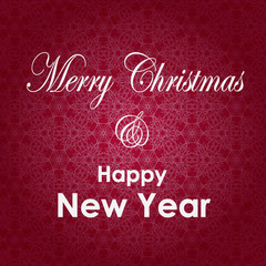Merry Christmas and New Year greeting card. Merry Christmas and New Year lettering design. Winter Holiday background.