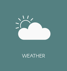 Weather forecast icon vector illustration. Sun behind the cloud