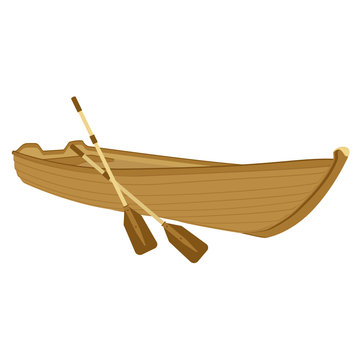 Wooden boat vector