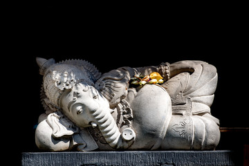 ganesh statue inside a temple in Bali