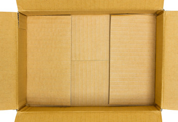open cardboard box top view