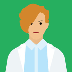 Doctor woman character icon vector isolated.